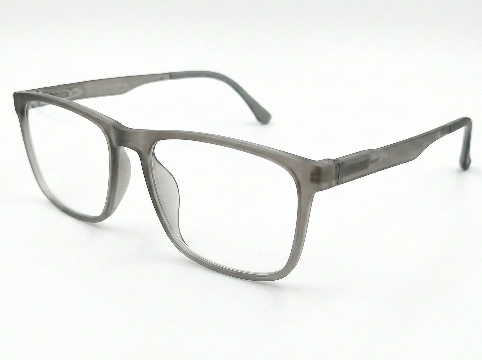Vintage Mat Transparent Grey Square Eyeglasses