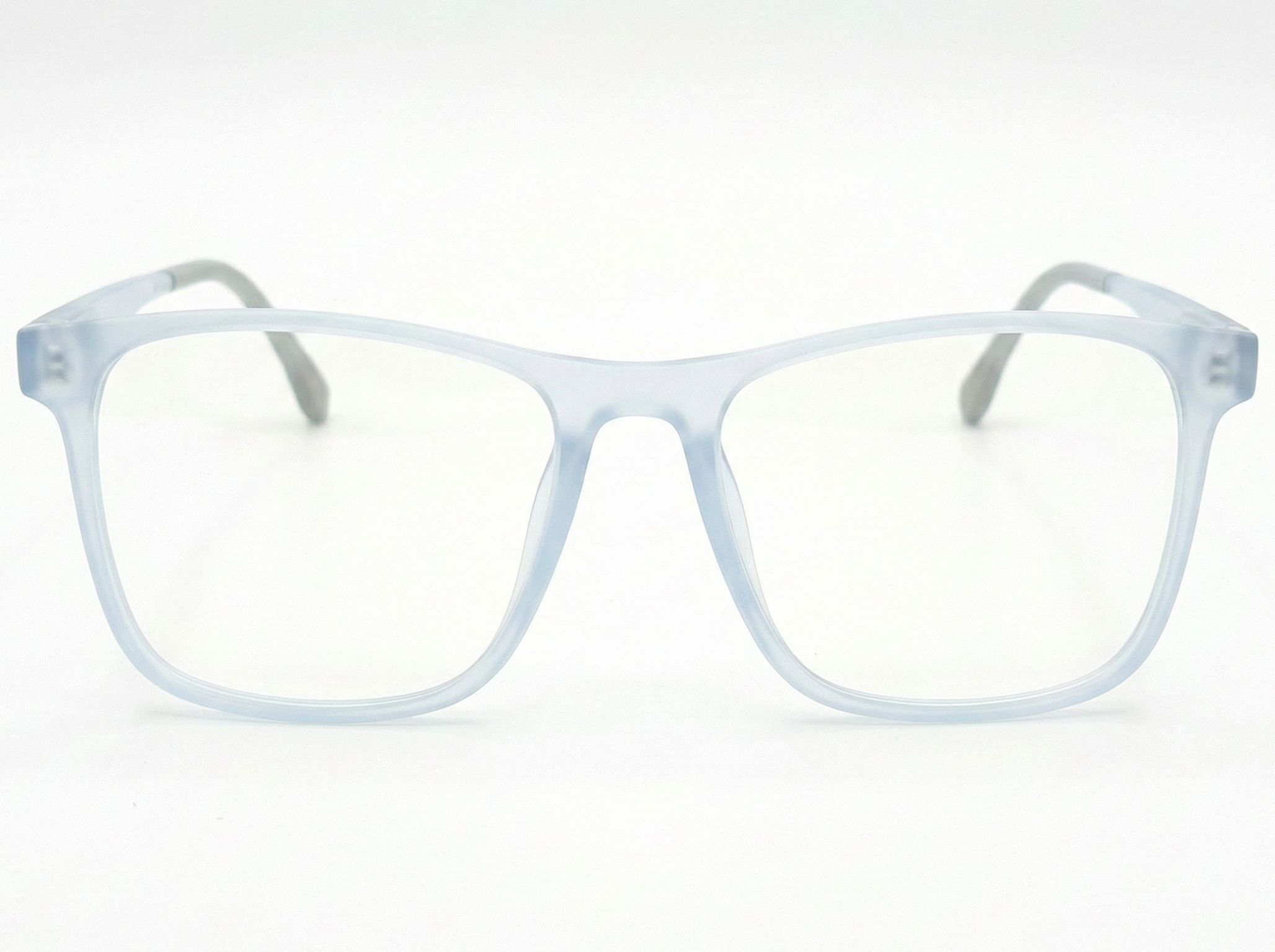Vintage Mat Transparent Sky Blue Square Eyeglasses