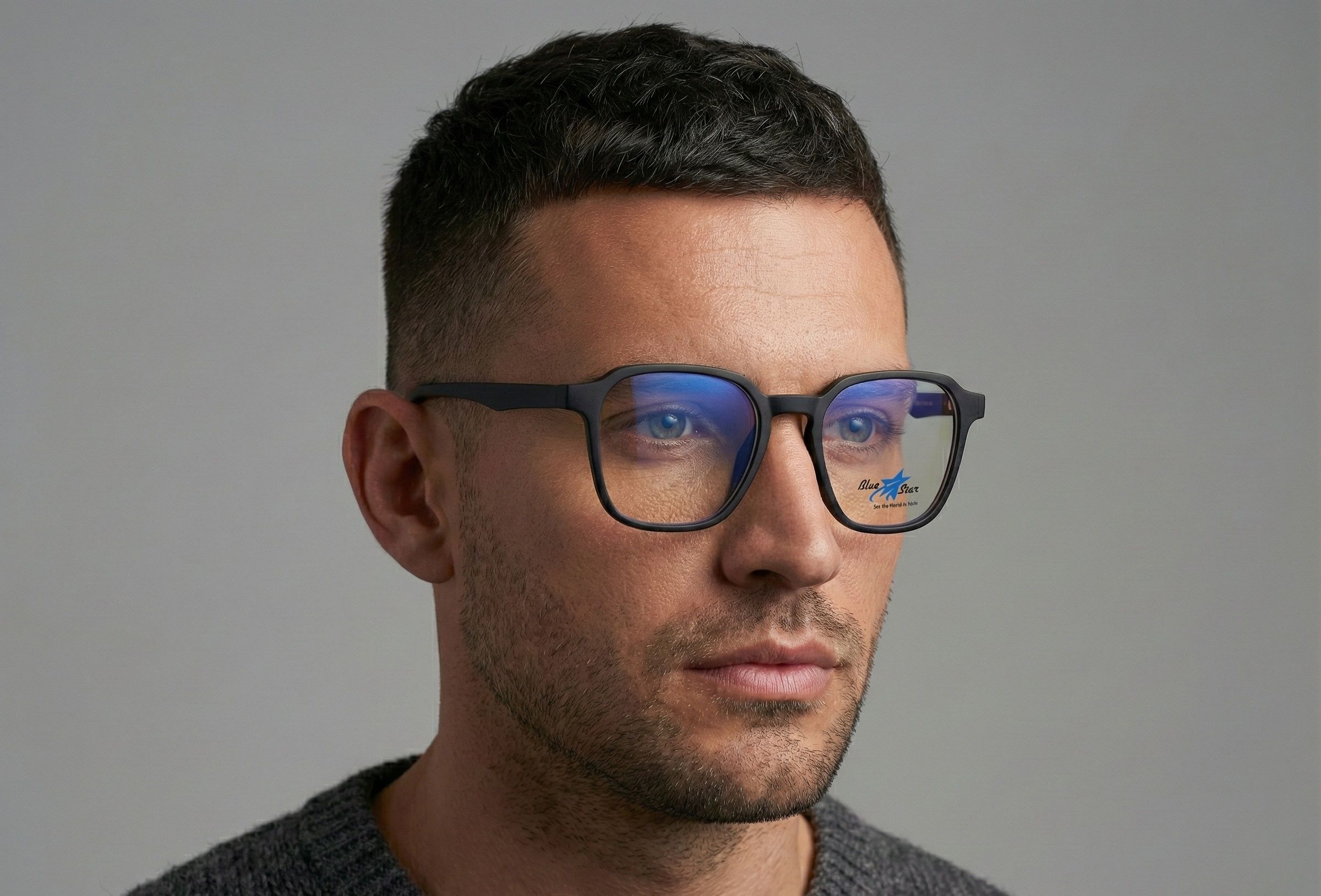 Vintage Mat Black Square Eyeglasses